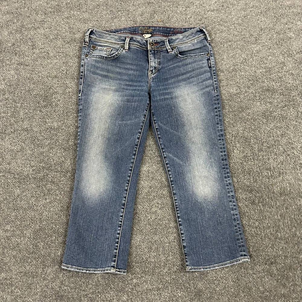 Silver Jeans Capri Womens Size 32 Blue Aiko Mid Rise Medium Wash Denim Cropped